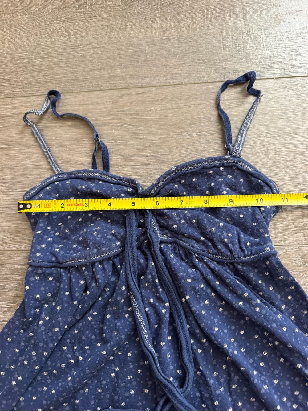 Vintage Hollister Navy Blue Printed Y2K babydoll top - Picture 6 of 7